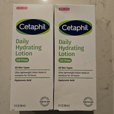 Cetaphil Daily Hydrating Lotion Hyaluronic Acid Face Sensitive Skin 3oz x2
