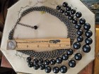 Vintage Necklace goth plastic mesh chain beads mourning victorian repro vamp — photo 3