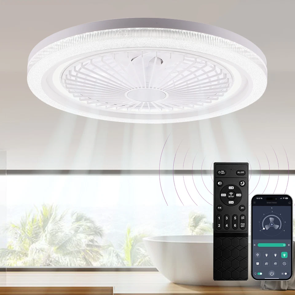 85W LED Ceiling Fan Lighting Timer Quiet Living LED Room Sleep Fan - Image 4 of 4