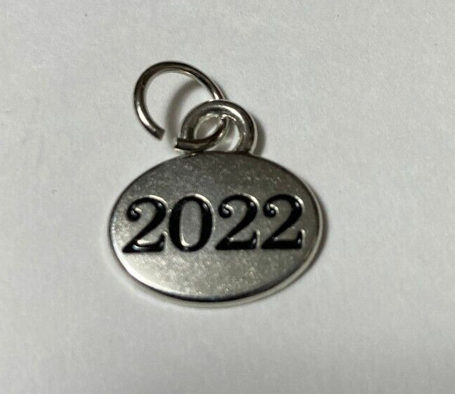 Dated 2022 Oval Shaped Charm to add to your Christmas Ornament - Silver Oval