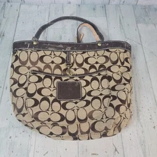 COACH Poppy Legacy Stripe Glam Tote 19021 Multi-Color