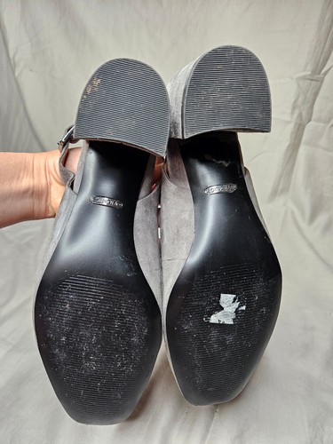 Vionic Nareen Pumps Womens 9.5 Gray Suede LealthSlipback Square Toe Heels Padded - Picture 7 of 10