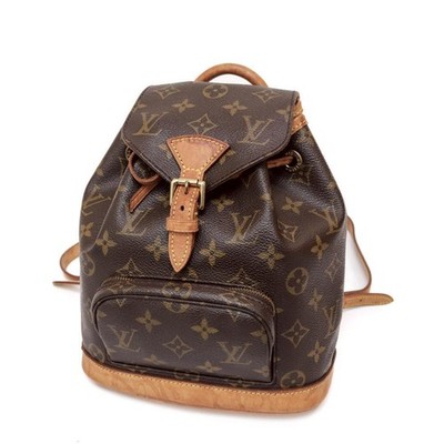 Louis Vuitton Mini Montsouris Backpack Monogram Canvas Vachetta Leather EX