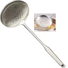 Skimmer Stainless Steel Large Slotted Spoon Colander Strainer Ladle for Cooking