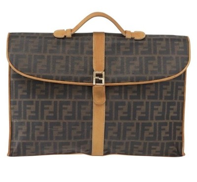 Fendi FF Zucca Monogram Canvas Briefcase $4K VERY RARE Collector's Item, Italy