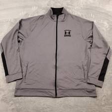Under Armour Jacket Mens XL Loose Gray Full Zip Track Performance Lightweight