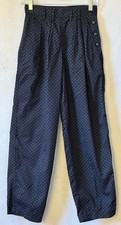 VTG 80 s Lizwear Black White Polkadot High Waist Baggy Pants Size XS 2-4