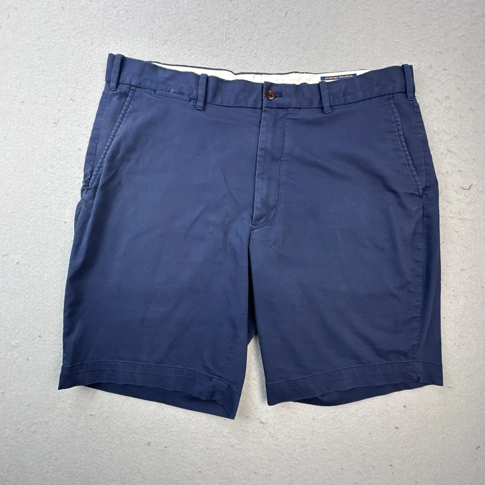 Polo Golf Shorts Mens 38 Blue Cotton Twill Stretch Classic Fit Chino Casual