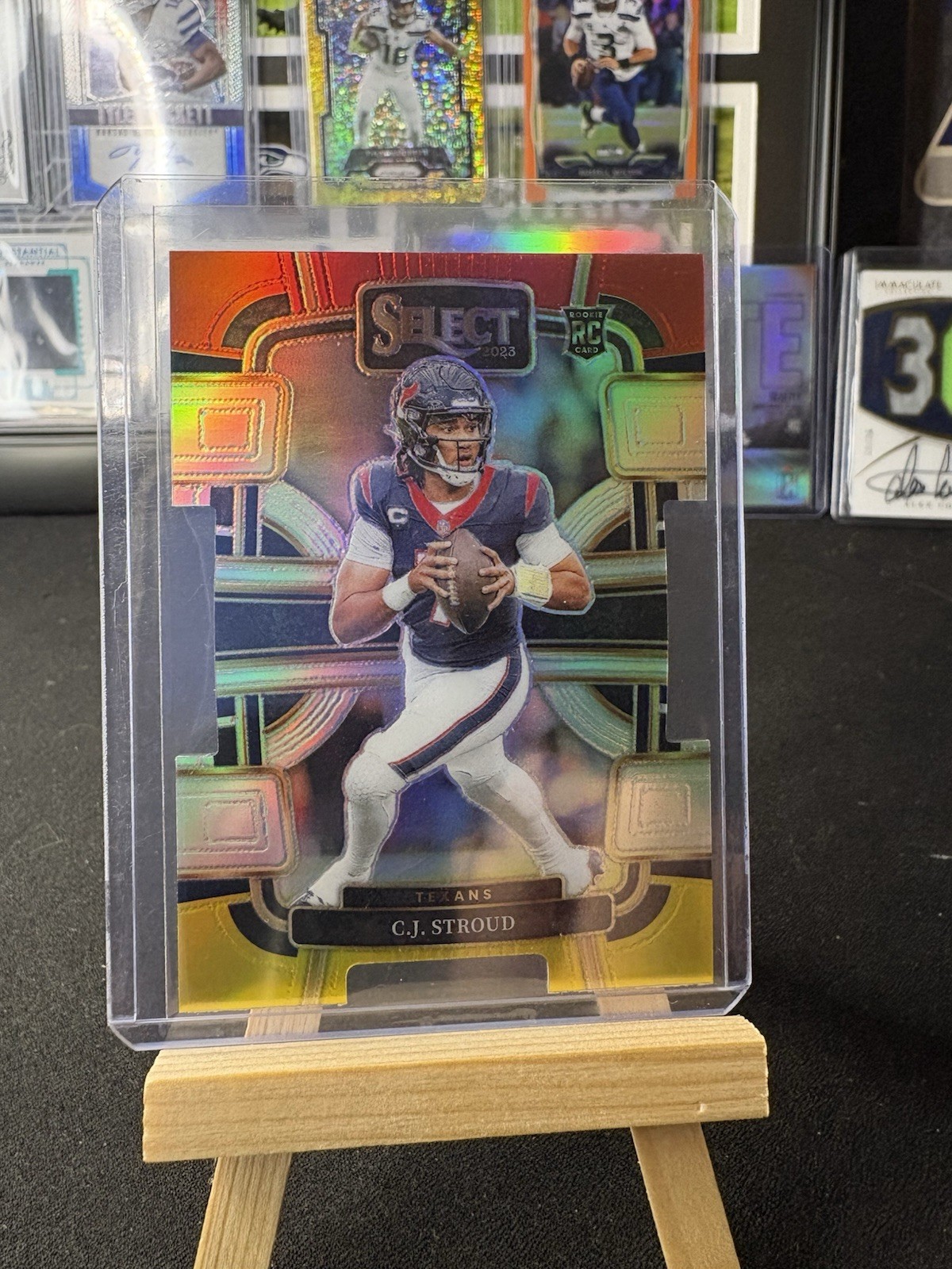 2023 Panini Select - Concourse C.J. Stroud #41 Red & Yellow Prizm Die-Cut #D