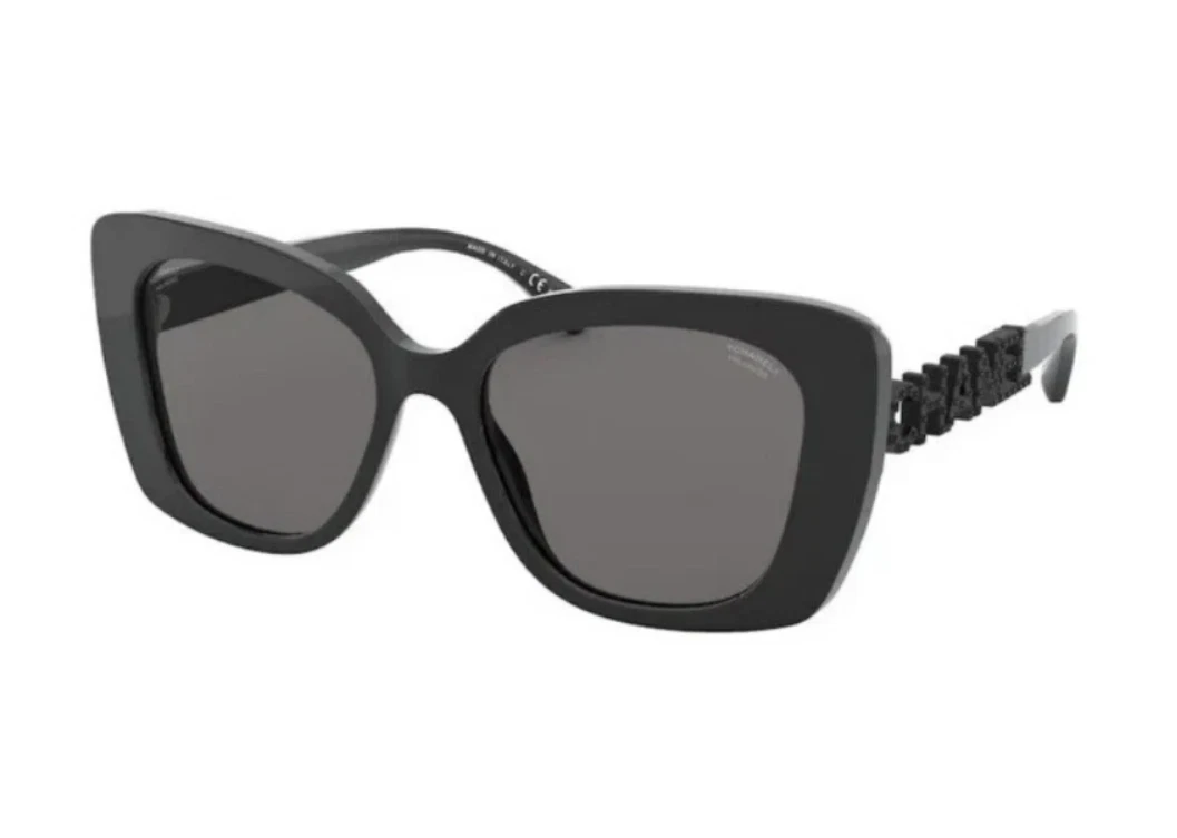 CHANEL Black Polarized Butterfly Sunglasses for Women for  display picture 2