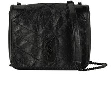 Yves Saint Laurent Niki Wallet On Chain Shoulder Bag Leather Black