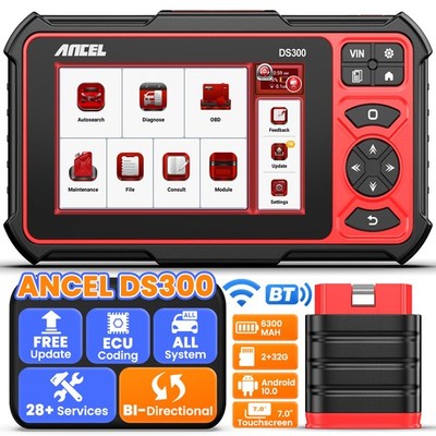 ANCEL DS300 BT OBD2 Scanner All Systems Diagnostic Bidirectional IMMO ECU Coding