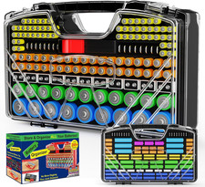 Battery Organizer Storage Holder Box Case with Tester, New Ultra-Large 285 Batte