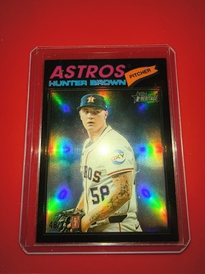 2026 Topps Heritage Hunter Brown Astros Chrome  /77 Black Refractor #170