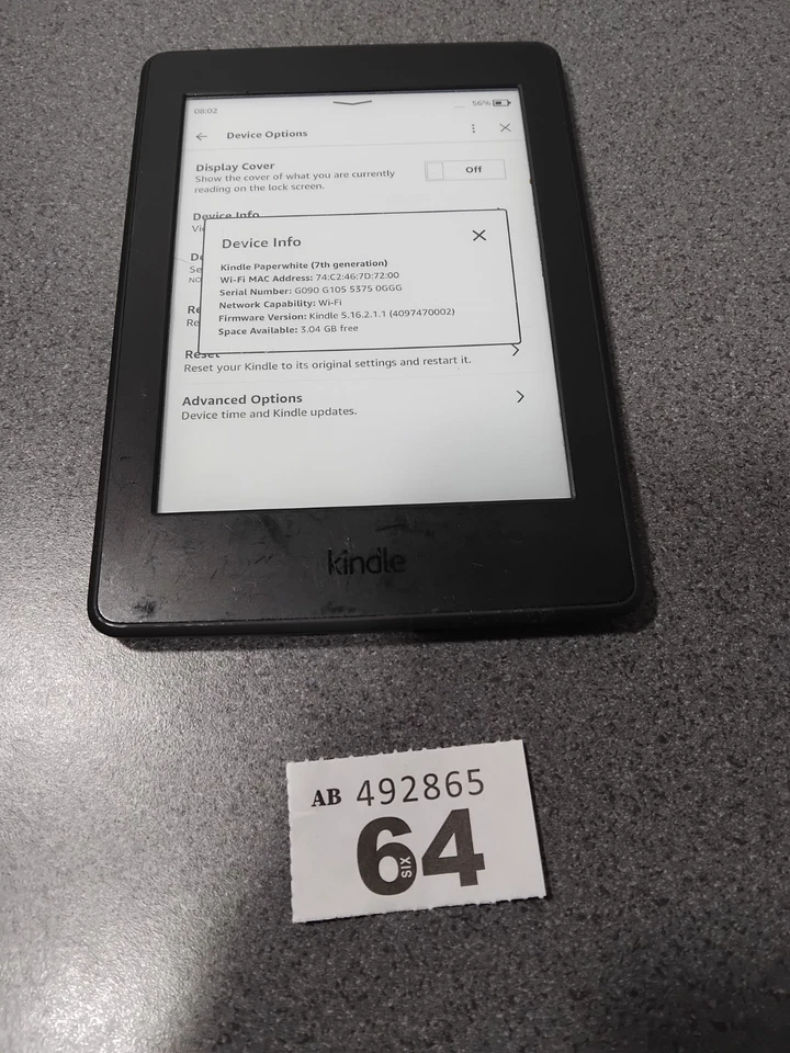Amazon Kindle Paperwhite - 7th Generation - DP75SDI G090 - No Ads  - Image 4 of 4