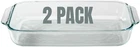 Pyrex 3 qt Clear Glass Casserole Baking Dish 13x 9x2 Pack of 2