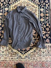 Hugo Boss Gray Robbie Sharp Fit Size Large Long Sleeve Button