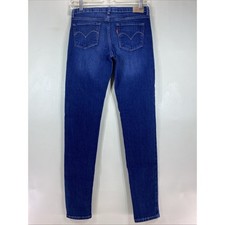 Levi s 710 Skinny Blue Denim Adjustable Waist Stretch Jeans Girl s Size 16 28x28