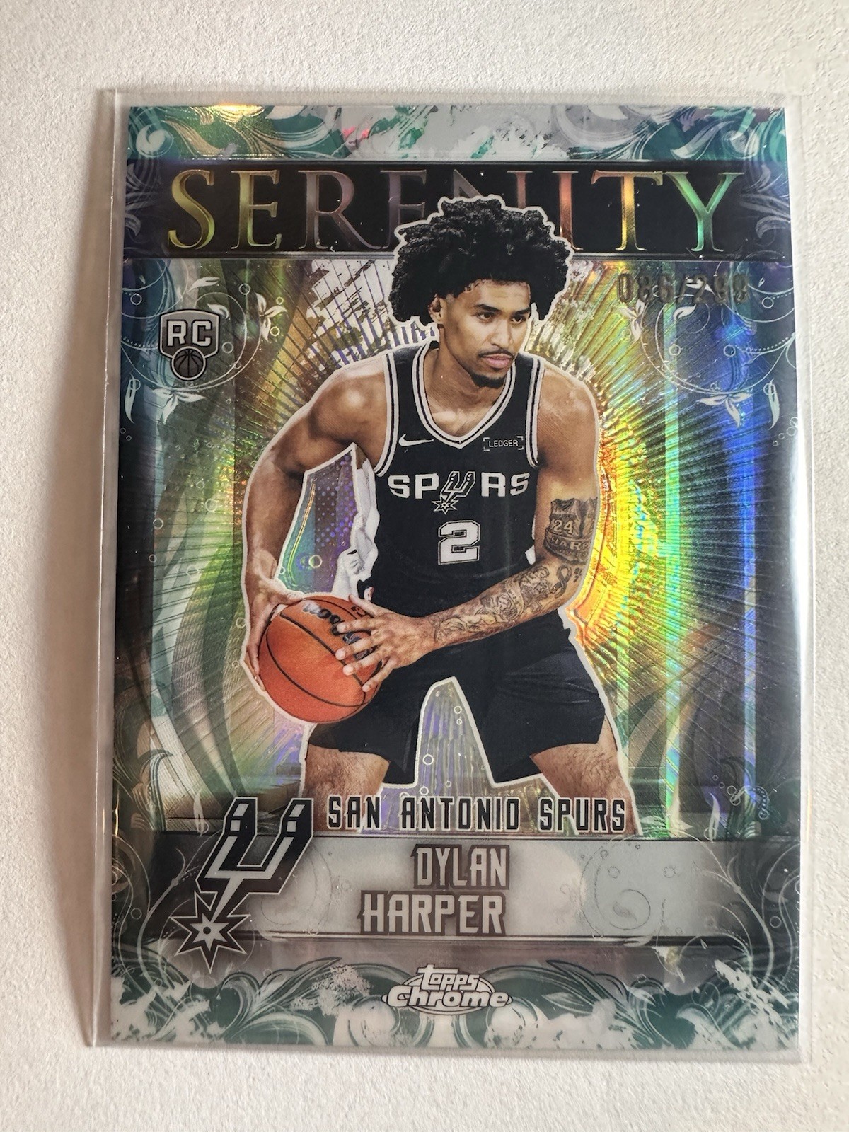 2025-26 Topps Chrome Dylan Harper RC Serenity Teal Refractor 086/299 Spurs 🔥