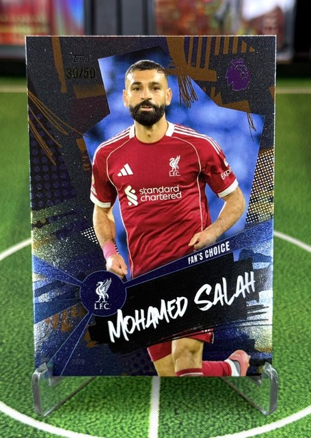 2025-26 Topps Total Football Mohamed Salah /50 Fan’s Choice Liverpool Blue
