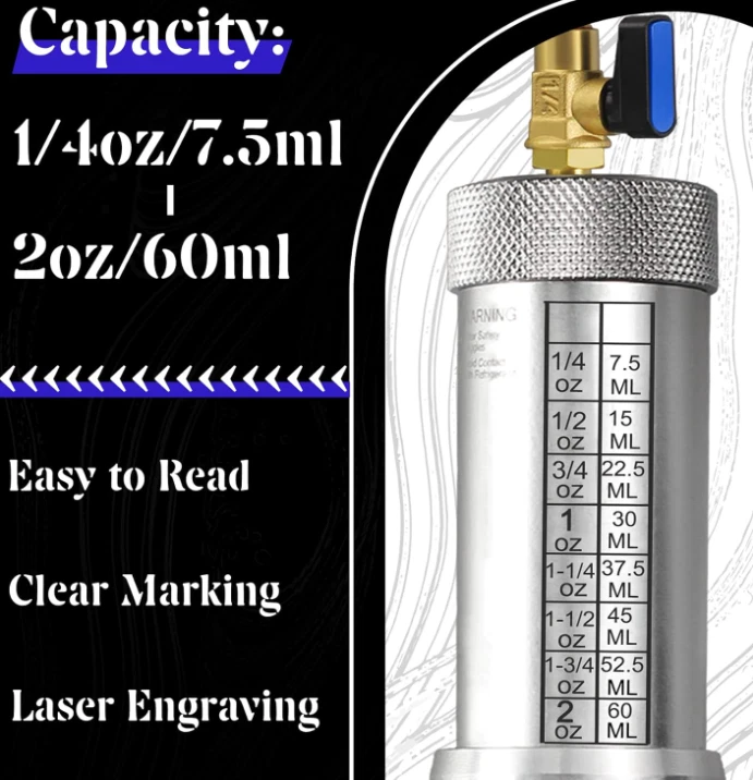 R1234YF & R134A AC Oil Dye Injector Kit with 2 Snap Quick Couplers 2 Oil Checker Foto 3 de 4