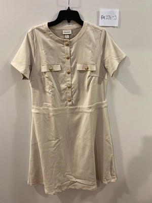 BON PRIX Sand Button Detail Midi Dress (fm276-5)