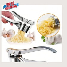 STAINLESS STEEL GARLIC CRUSHER SQUEEZER PRESS MASHER MINCER KITCHEN MANUAL TOOL