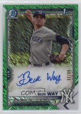 2021 Bowman Chrome Prospects Green Shimmer Refractor 92/99 Beck Way Auto 11p9
