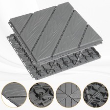 27 Pack Plastic Interlocking Deck Tiles Indoor Outdoor Patio Flooring 12"x12"