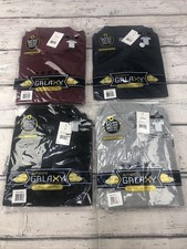 4 Galaxy School Uniform Short Sleeve Polos - Burgundy - Blue -Black -Gray Sz M