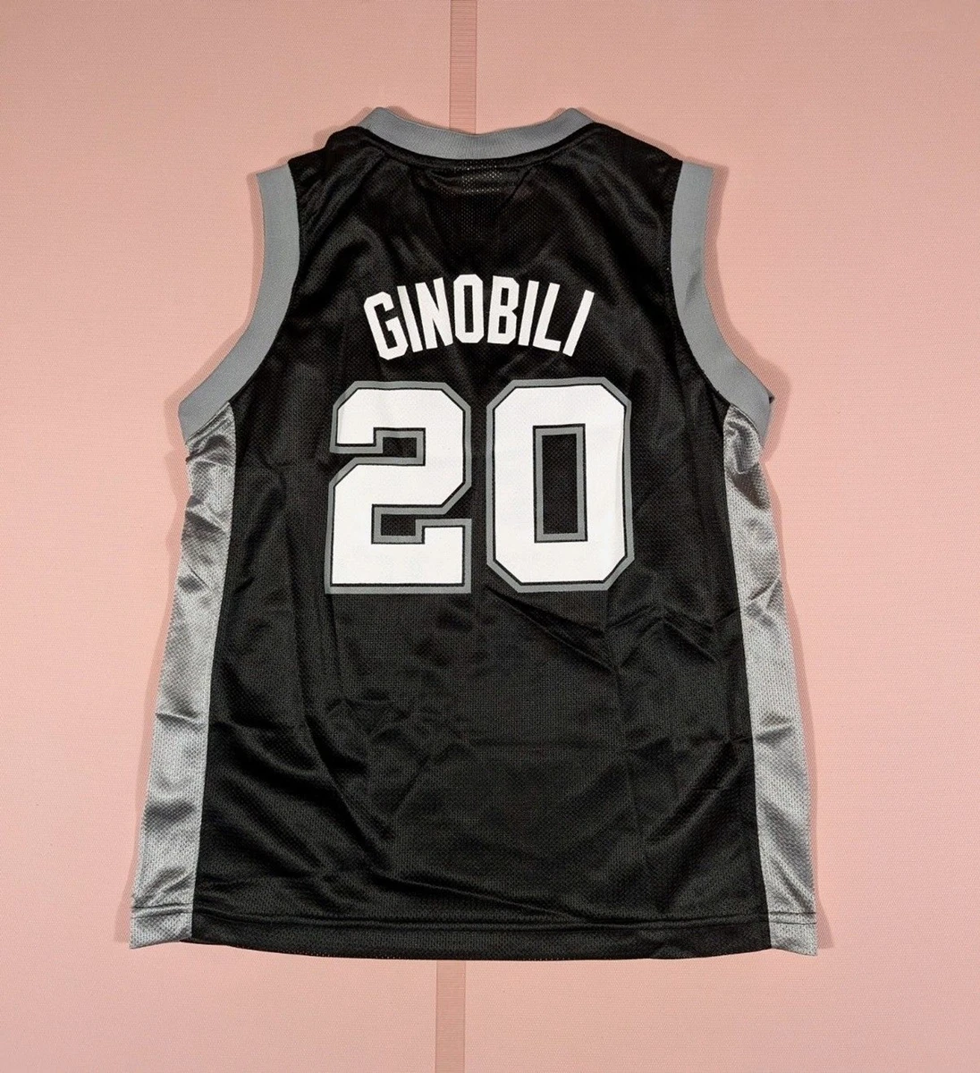 MANU GINOBILI San Antonio Spurs Adidas Black Jersey XXL NBA #20