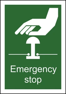 Emergency Stop Caution Warning Sign Self Adhesive Vinyl Sticker