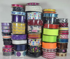 Lot of 48 Craft Ribbon Rolls New Various Lengths/ Sizes Color Brands Unused