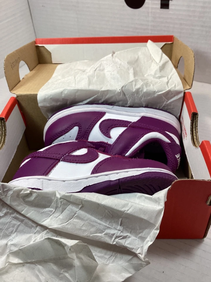 Nike Dunk Low White Viotech Toddler Size 6c - Image 2 of 4