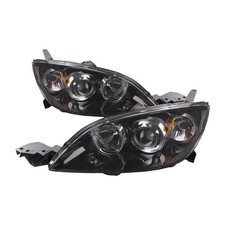 Halogen Headlight Set Left Right Pair For 07-09 Mazda 3 Hatchback Black