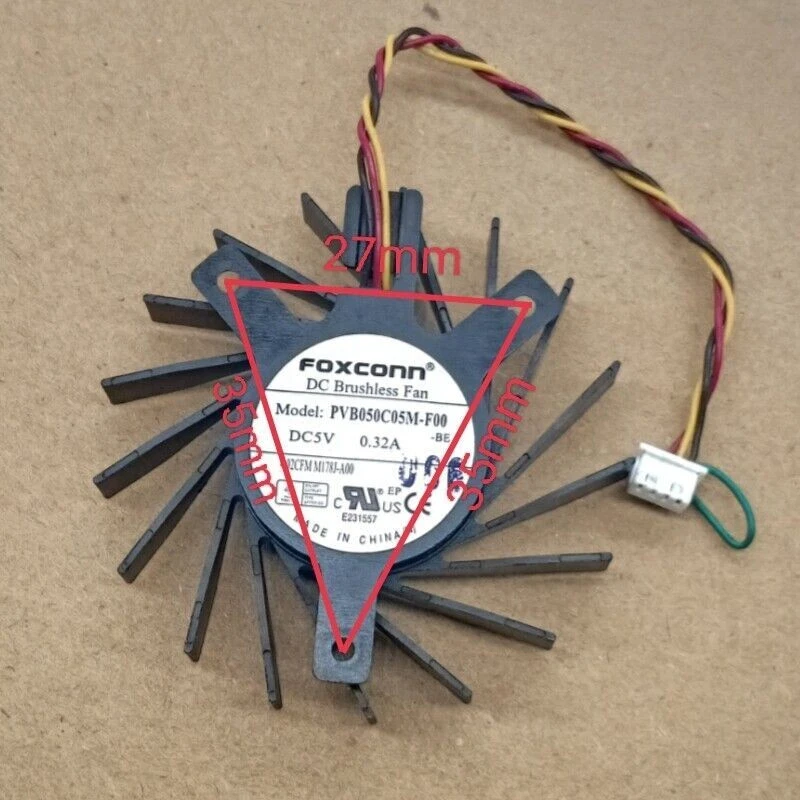 For Dell Precision T5500 PVB050C05M-F00 graphics card cooling fan DC5V 0.32A - Image 2 of 3