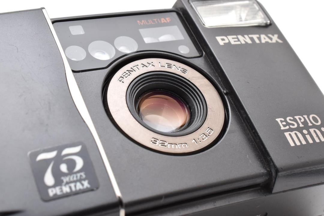 ペンタックスESPIO mini 75周年 完動品 ブラック #AH022/RR Pentax ESPIO mini 75th anniversary fully functional black