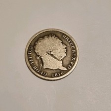 British George III Sterling Silver Shilling Coin 1816