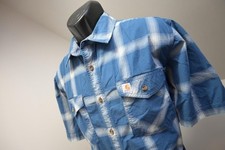 Carhartt Button Up Work Shirt Rugged Relaxed Short Sleeve Plaid Mens Size Large