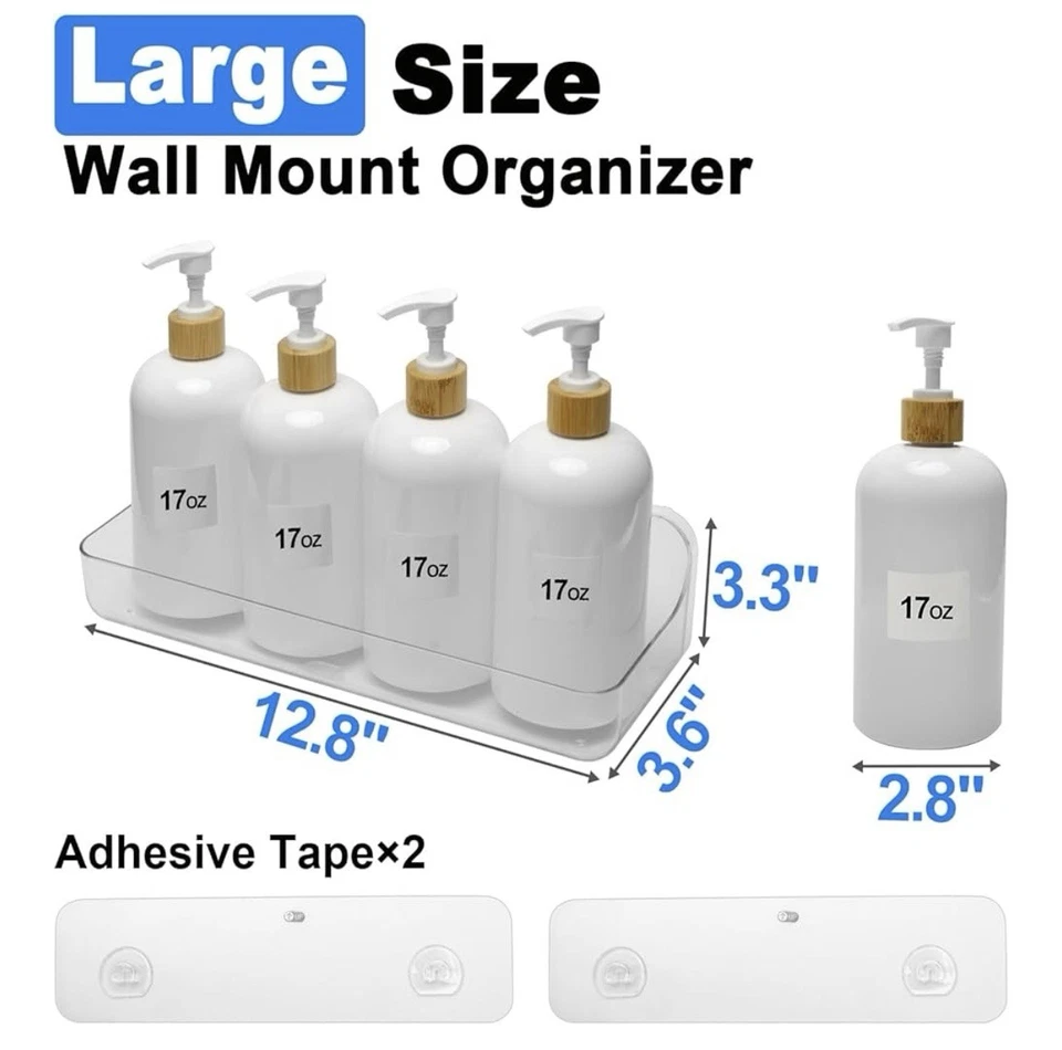Carrito de ducha acrílico montado en la pared, estante, sin paredes de perforación Foto 2 de 4