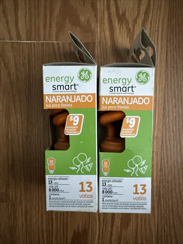 GE Lighting 78958 Energy Smart CFL Party Light 13-Watt Orange 2-Pack Naranjado - Image 2 of 4