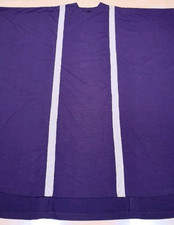 GOTISCHES MESSGEWAND VIOLETT PRIESTER KASEL CHASUBLE VESTMENT ALTAR LITURGIE