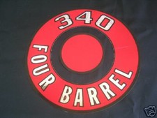 67 68 69 70 Barracudachallenger 340 Air Cleaner Decal-red