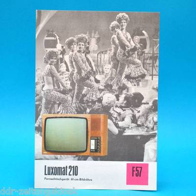 TV table unit Luxomat 210 GDR 1974 61 tube | brochure advertising Dewag F57 L