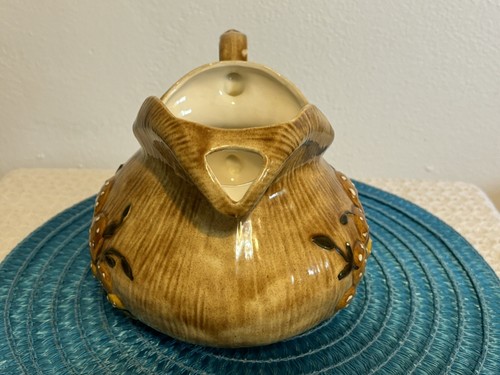 Brocca per funghi con labbro ghiaccio Arnels vintage 1977 retrò ceramica beige marrone - Foto 6 di 11