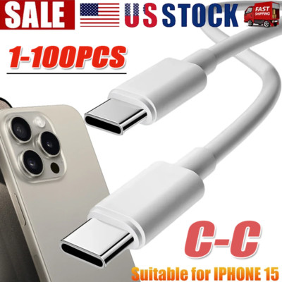 IPhone 16 15 Pro Max USB-C to USB-C Cable Fast Charger lot Type C Charging Cord