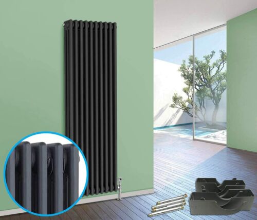B&Z Dual Arm Traditional Column Radiator Brackets With Free Screws - Anthracite - Picture 2 of 7