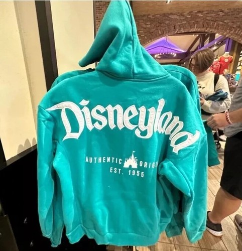 Disney Parks Disneyland Authentic Original Teal ZipUp Hoodie Adult 2024 Embroid - Picture 4 of 4