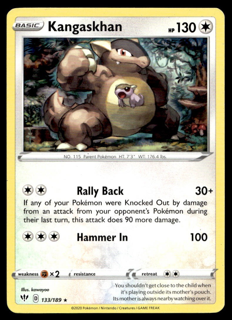 Kangaskhan 133/189 Pokemon Card Darkness Ablaze 130 HP Near Mint K28