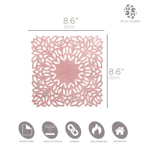 Mijal Gleiser Double Sided Trivets Hot Pads Pot Holder Laser Cut Set of 2 - Picture 22 of 58